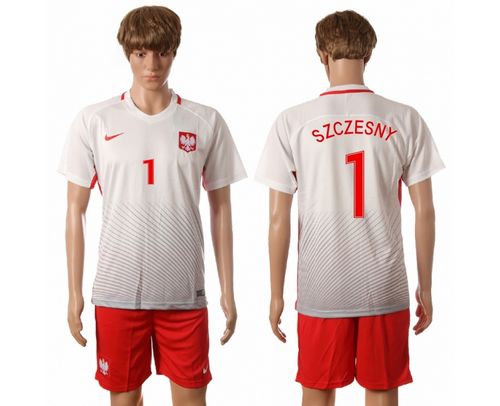 Poland #1 Szczesny Home Soccer Country Jersey - Click Image to Close